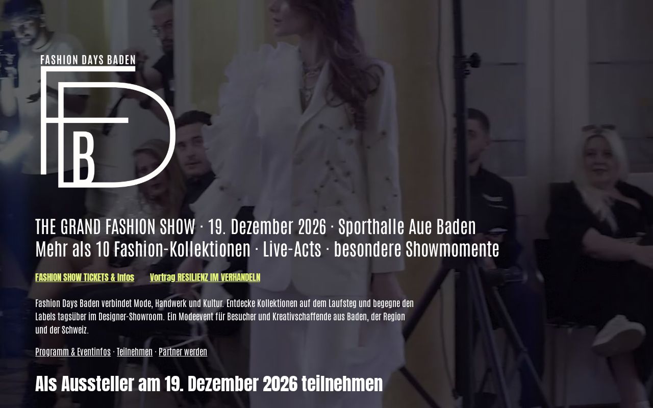 Fashion Days Baden 2026 | Modeschau in Baden AG